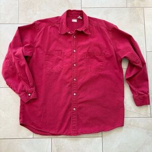 Levi’s Red Tab Red Denim Shirt, Men’s XL Oversized Workwear, Unisex Button-Up